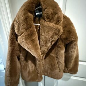 Apparis Women's Plush Tan Teddy Jacket